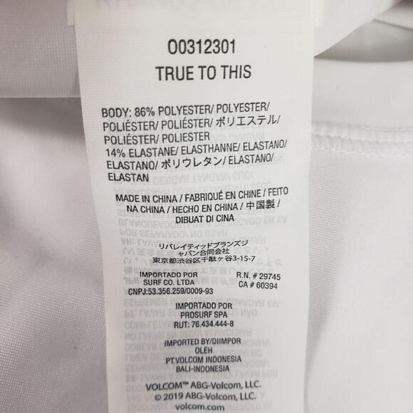 Volcom Shirt Womens Medium White Simply Core Long Sleeve Rash Guard UPF 50+ Swim - Picture 8 of 9